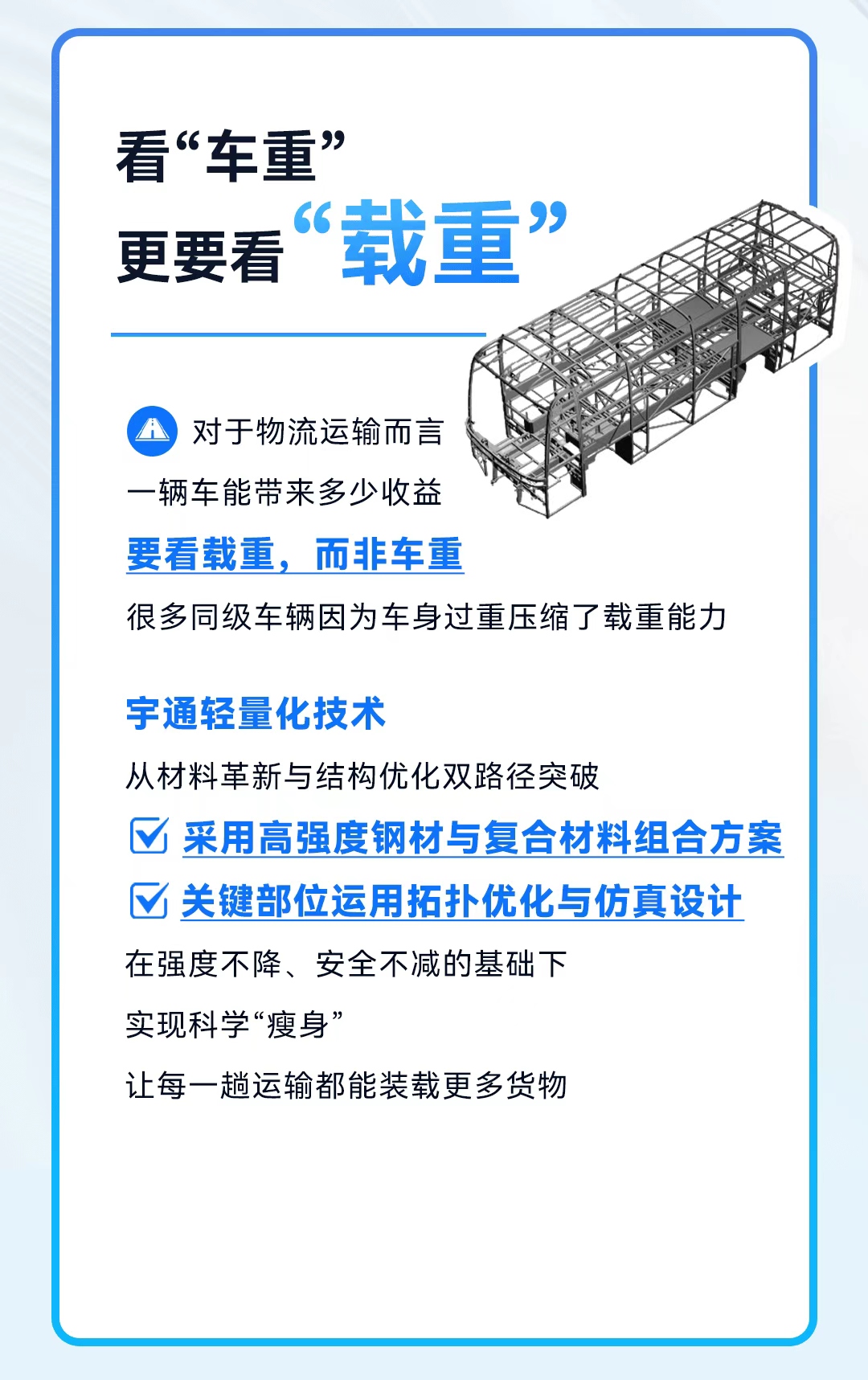 宇通科技TALK | 選車，為什么要選同級“更輕的”？